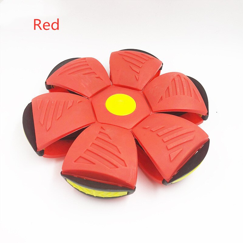 Bola de disco plana para niños, OVNI volador, Bolas Mágicas con luz Led, bolas de juguete para niños, juguetes para deportes al aire libre,: Red with LED