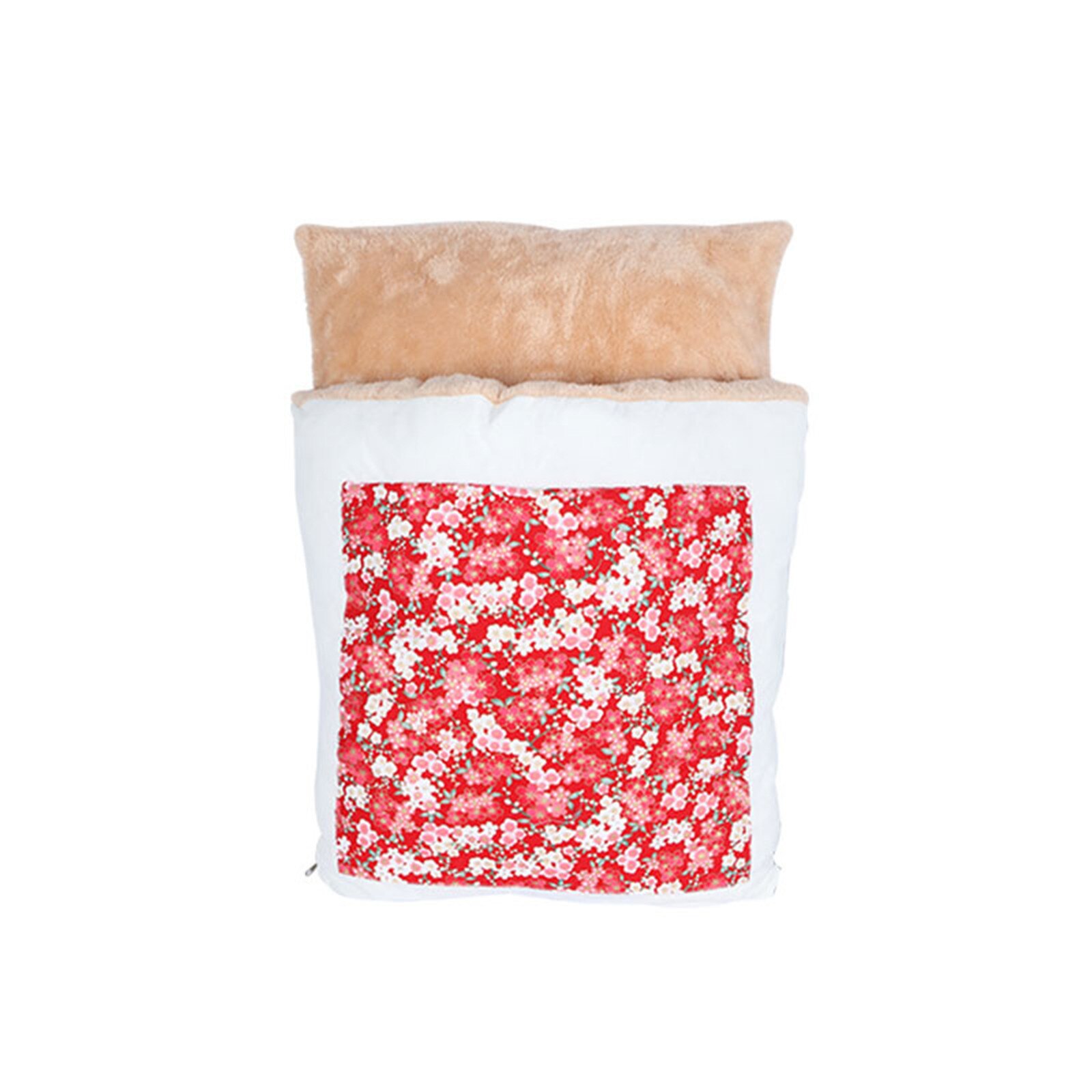 Sac de couchage amovible pour chat, lit d'hiver pour animal de compagnie, en velours, FOU99