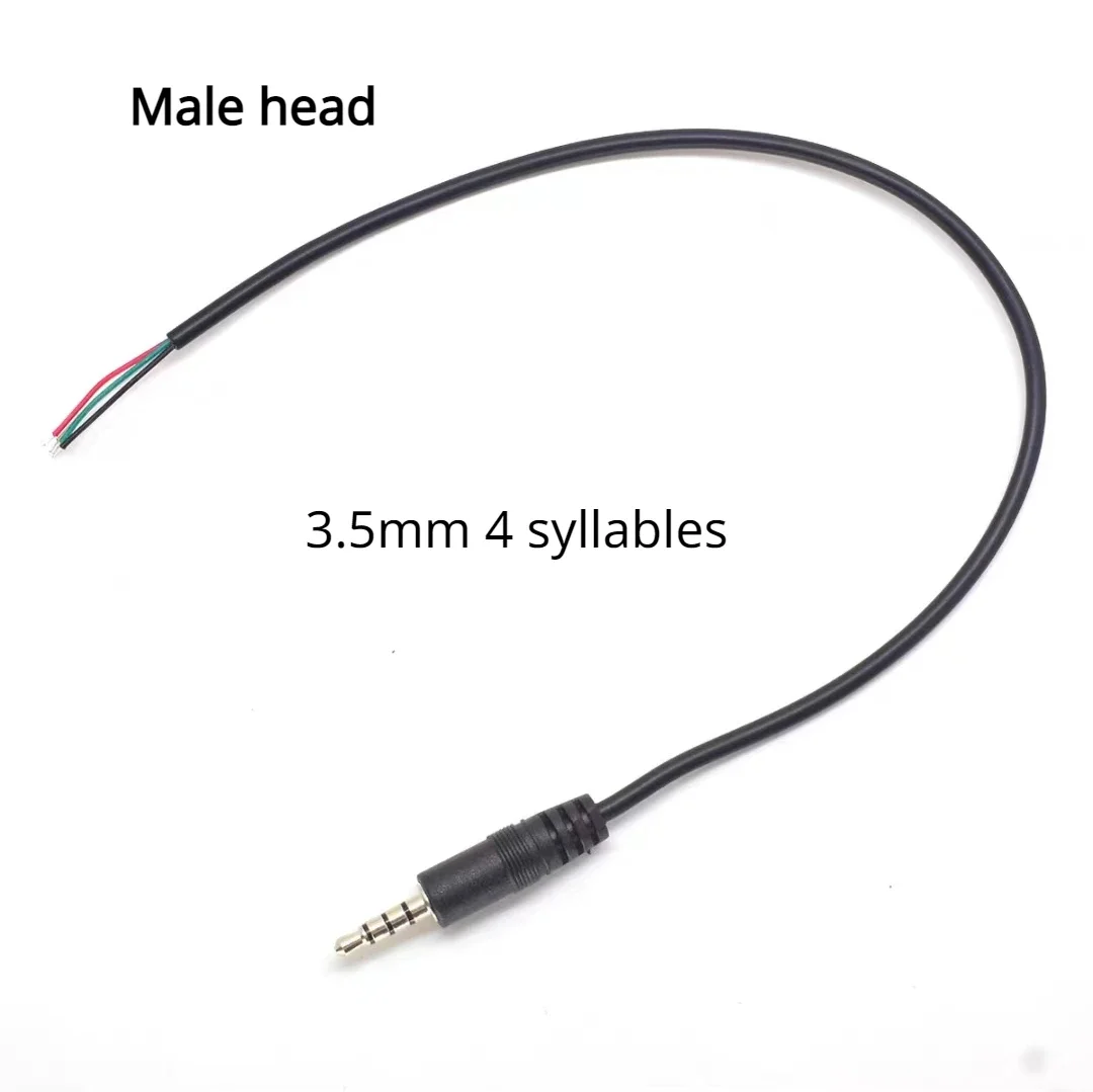 Lydkabel 2.5mm 3.5mm hannplugg/hunnplugg til bar ledning åpen ende ts mono /3- polet /4- polet trrs stereoplugg jack-kontakt: Hvit / Under 5 stk