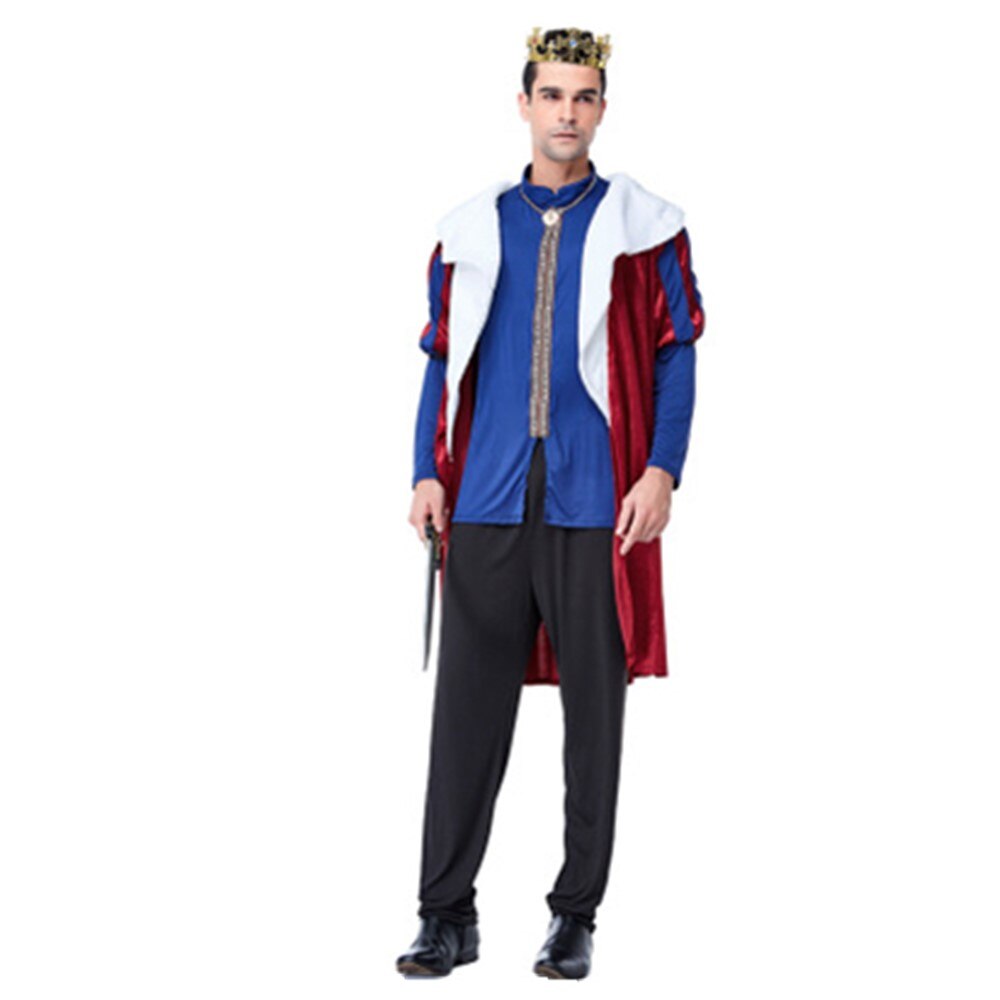 Halloween European Royal Retro Court Costume Christmas Party Masquerade British Aristocratic Queen And King Costume: Men / M