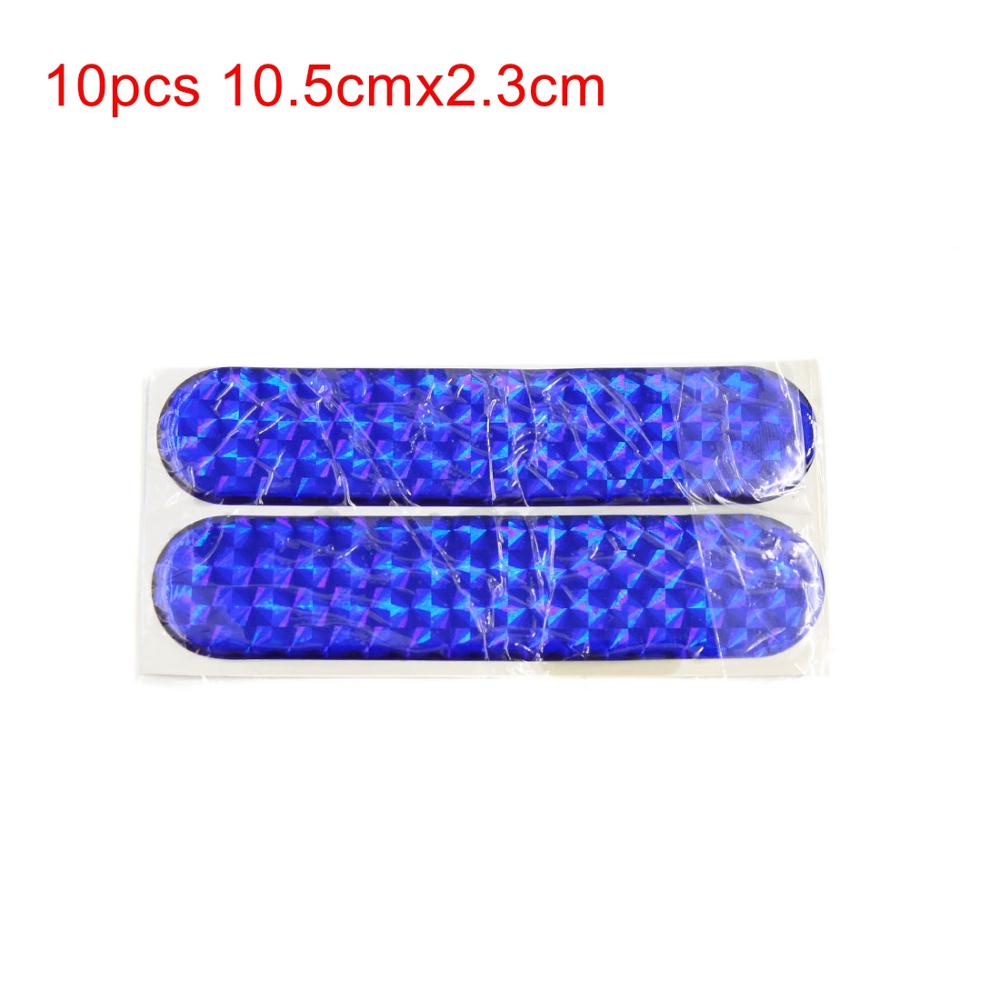 X AUTOHAUX 2Pcs 12cmx4cm Car Auto Exterior Reflector Decal Stick-On Reflective Sticker Red Car Reflective Sticker ACCESSORIES: 10pcs 10.5x2.3cmBlue