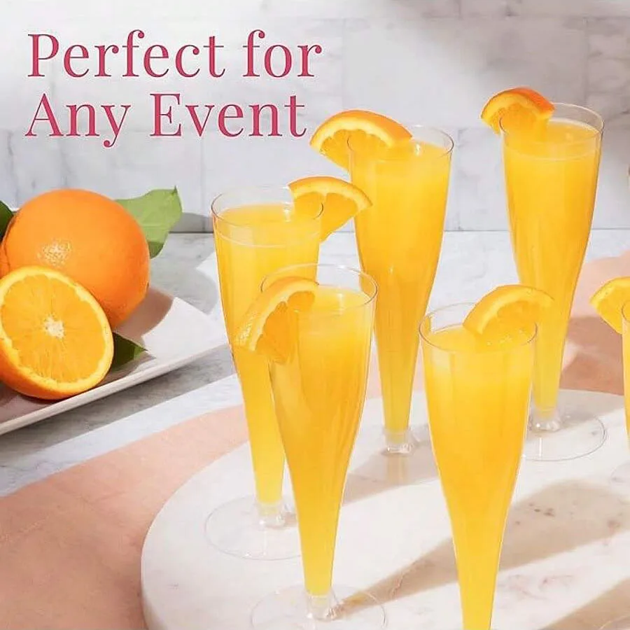 25 Champagne Glasses Disposable Cocktail Glasses Plastic Red Wine Glasses Tall Glasses Gold Powder Martini Glasses Party Bar