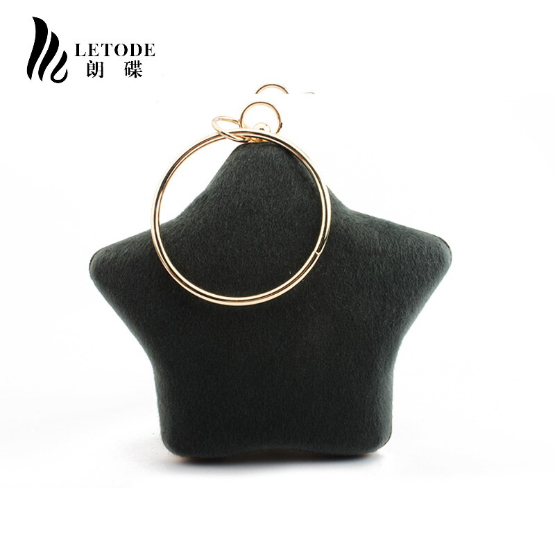 Mulheres 2019 Moda Saco de Noite Das Senhoras de Veludo Anel de Dedo Cutch Bolsa bolsa Bolsa de Ombro Cadeia de Sacos de Festa de Casamento da Forma da Estrela