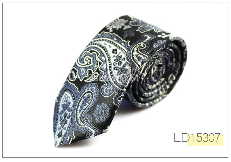 Herre slips smalt slips 6cm klassisk paisley slips til mænd formel business bryllup jakkesæt halstøj jacquard vævede slips: Ld15307