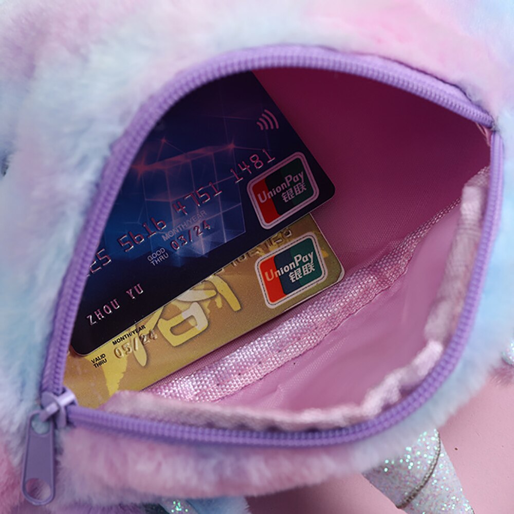 Cute Chest Bag Unicorn Female Waist Bag Kids Cartoon Plush Women Belt Bag Travel Phone Pouch Chest Bag