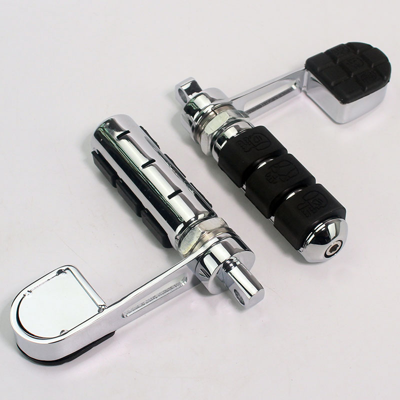 Cherk Chrome crâne Anti-Vibe repose-pieds monture mâle repose-talon pour Harley Davidson DYNA FXDF FAT BOB FXDC FXDX Sportster XL Softail