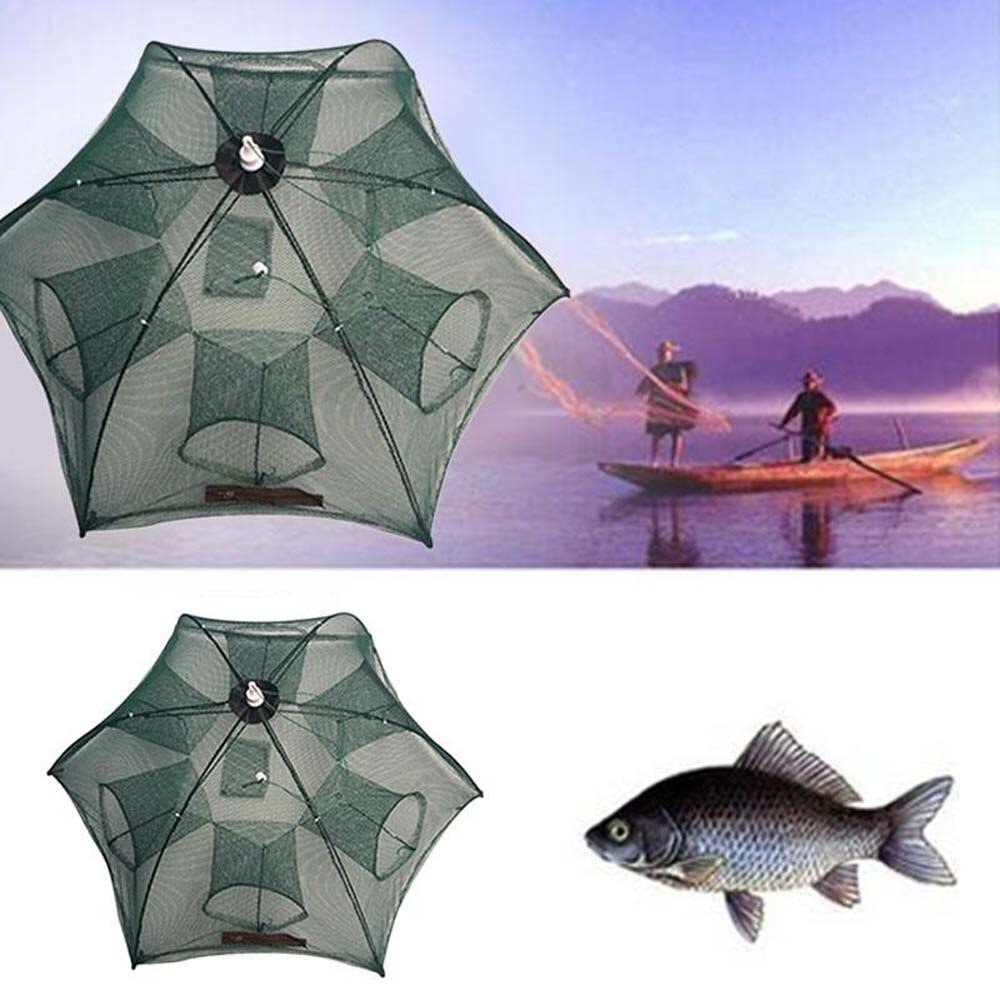 Folded Portable 20 Holes Fishing Net Network Casting Crayfish Catcher Shrimp Minnow Crab Baits Trap Cages Mesh Fish Nets Tool