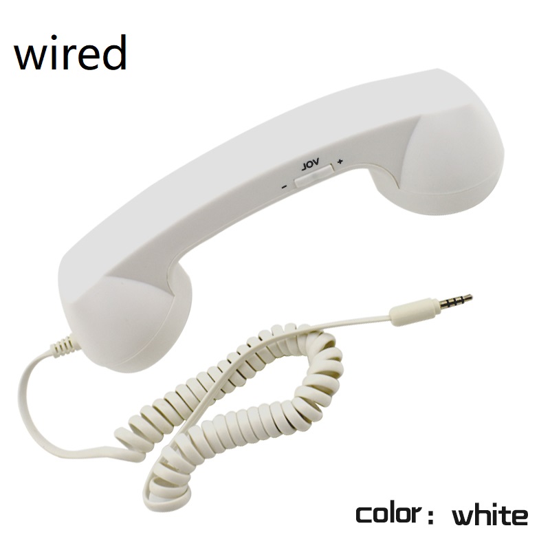 Wireless Retro Telefonhörer und Draht Strahlung-beweis Hörer Empfänger Kopfhörer für ein handy mit komfortable anruf: wired white