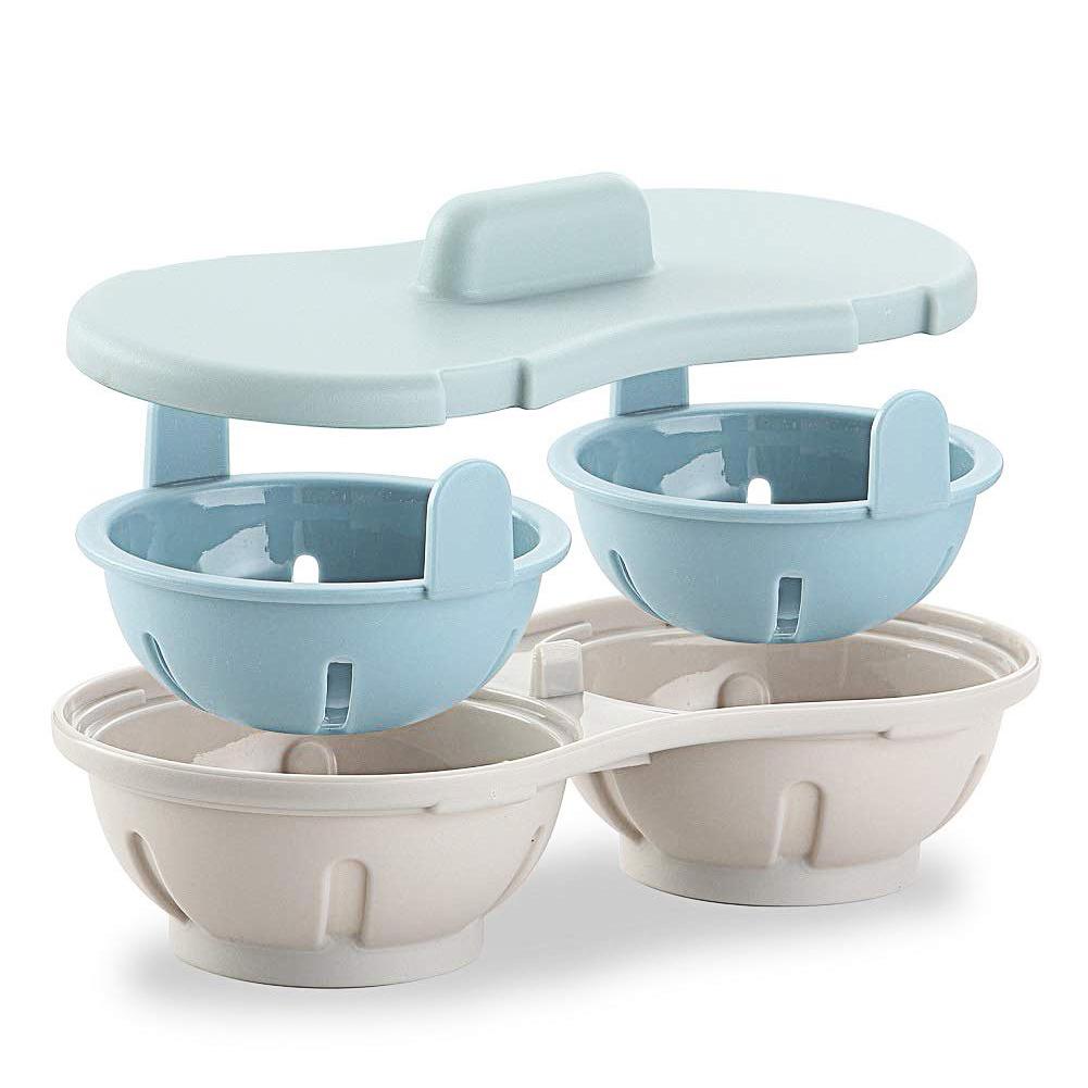 Micro-ondes oeuf braconnier ustensiles de cuisine Double tasse Double Cave haute capacité oeuf cuiseur BPA gratuit oeuf braconnage tasses outils de cuisine
