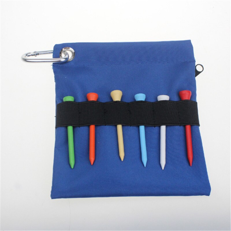 Glidelås golf tee ball bag nylon oppbevaringspose holder med karabinkrok golftilbehør