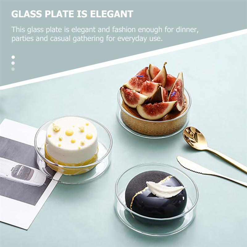 1Pc Taart Plaat Huishoudelijke Glas Schotel Prachtige Voedsel Serveren Plaat (Transparant)