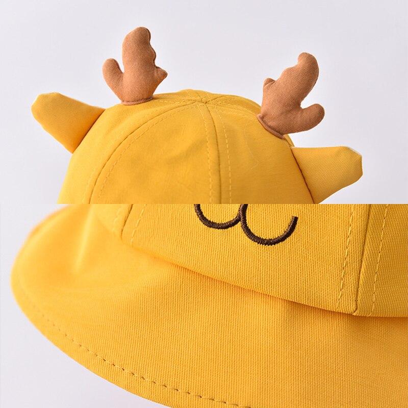 2022 Baby Bucket Hat Summer Leisure Sun Cap Animal Embroidery Boys Girls Fisherman Hats Kids Wide Brim Panama Caps