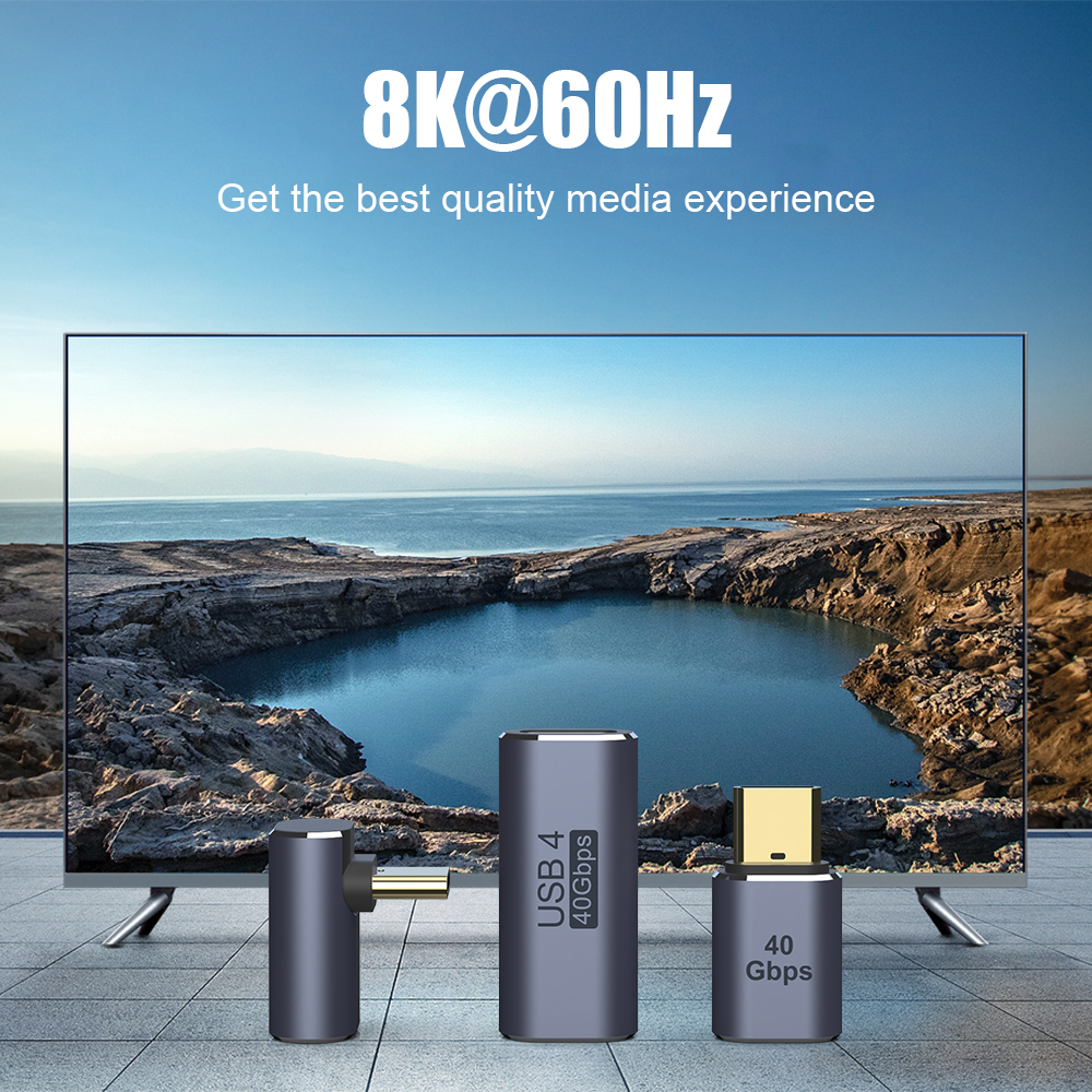 USB 4.0 PD 100W 8K 60Hz złącze ładowarki do macbooka 40Gbps High Speed usc OTG W kształcie litery U prosty Adapter męski na żeński