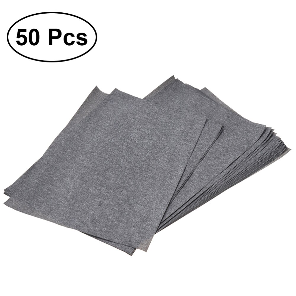 50 Sheets/Bag Transfer Paper Tracing Paper Graphite Carbon Paper Painting Carbon Coated Paper (Gray and Black): Black