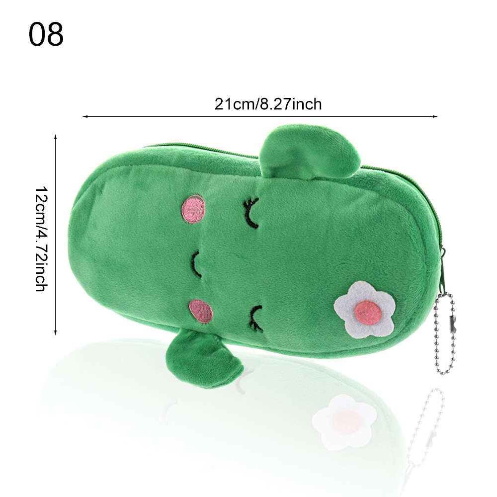 1 ud. Monederos bonitos de felpa para mujeres niñas frutas serie sandía fresa Cactus monedero cartera estudiante lápiz estuche