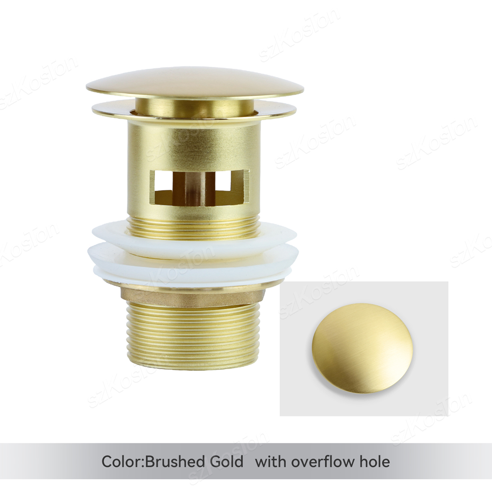 Bathroom Sink Drainer Washbasin Pop Up Drain Plug Waste Stopper With Or Without Overflow Hole Bathroom Appliances Accessories: Navy Blue