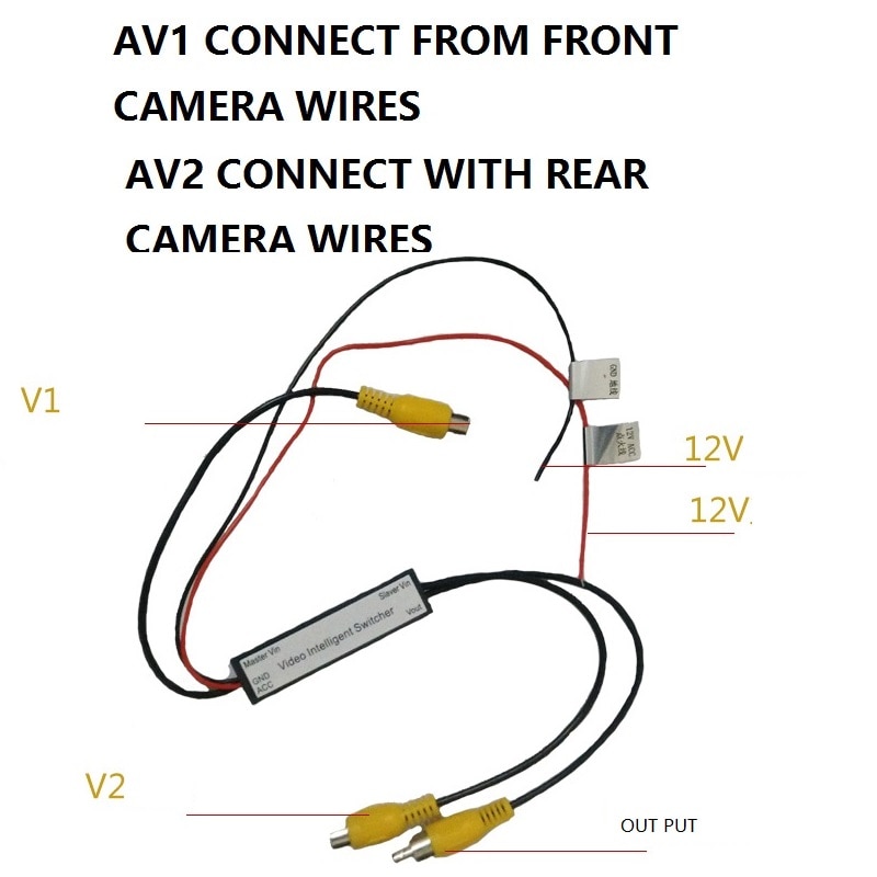 Autoelektroniikka kytke johdot  av 2 to be 1 av sisään tai av ulos auto dvr-tallennin gps johdot pysäköintikamera lcd-liitin sovitin