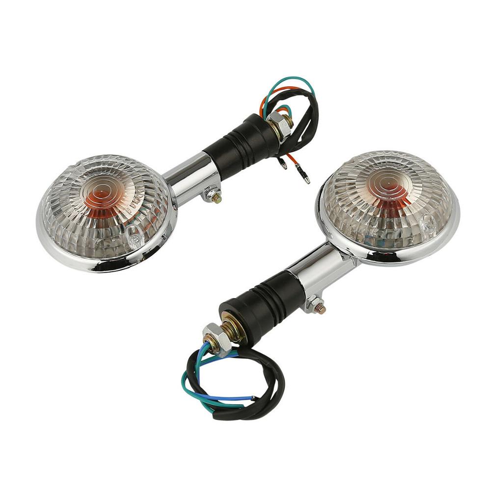 Lanternas de seta para motocicleta, lente laranja frontal para yamaha virago xv250 250 2006 v-max1200 v-star xvs400 xvs650 xvs1100: 1 Pair Clear