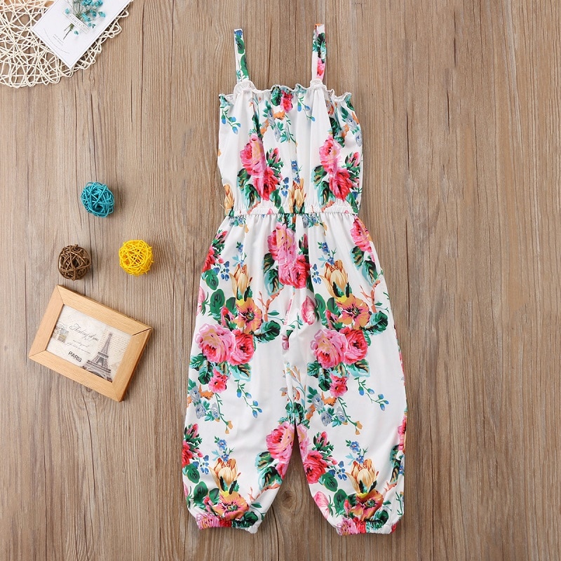Leuke Kind Kleding Bloemen Peuter Kids Meisjes Riem Overalls Jarretel Jumpsuit Zomer Outfit Mode Kleding