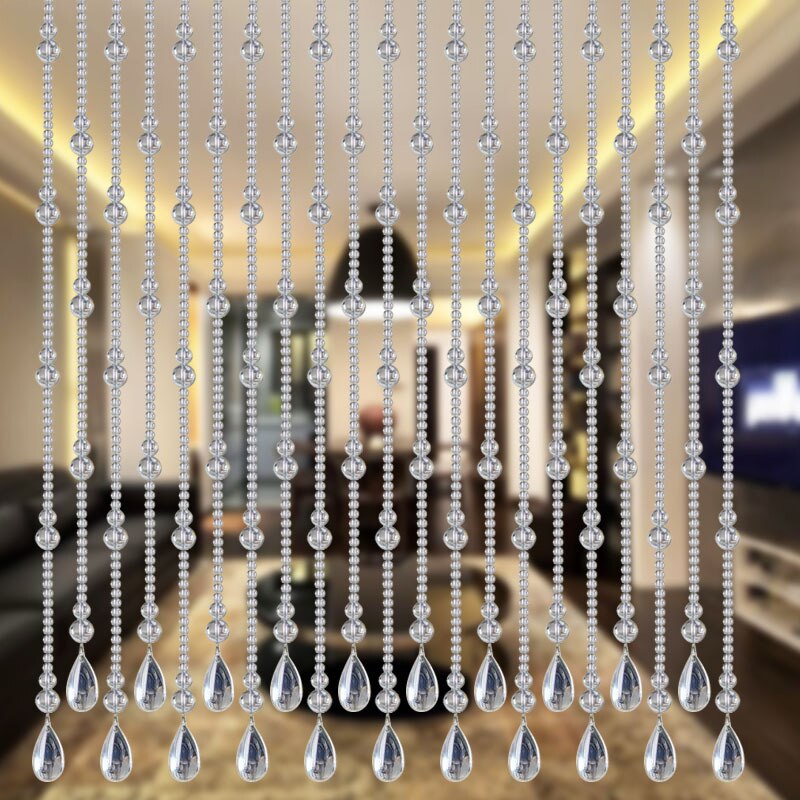 Crystal curtain bead curtain door curtain partition curtain feng shui hyacinth porch living room bedroom curtain bathroom crysta: Transparent / 30 arches