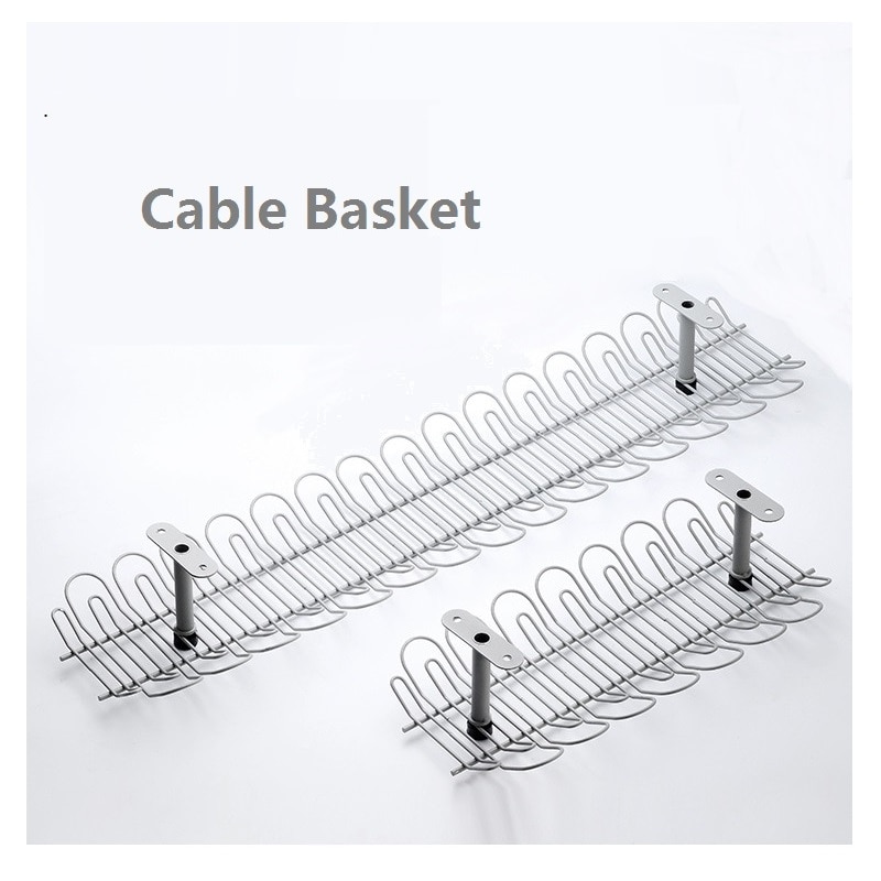 Cable Management Tray Wire Basket Cord Storage Organizer Under Desk for home office studio