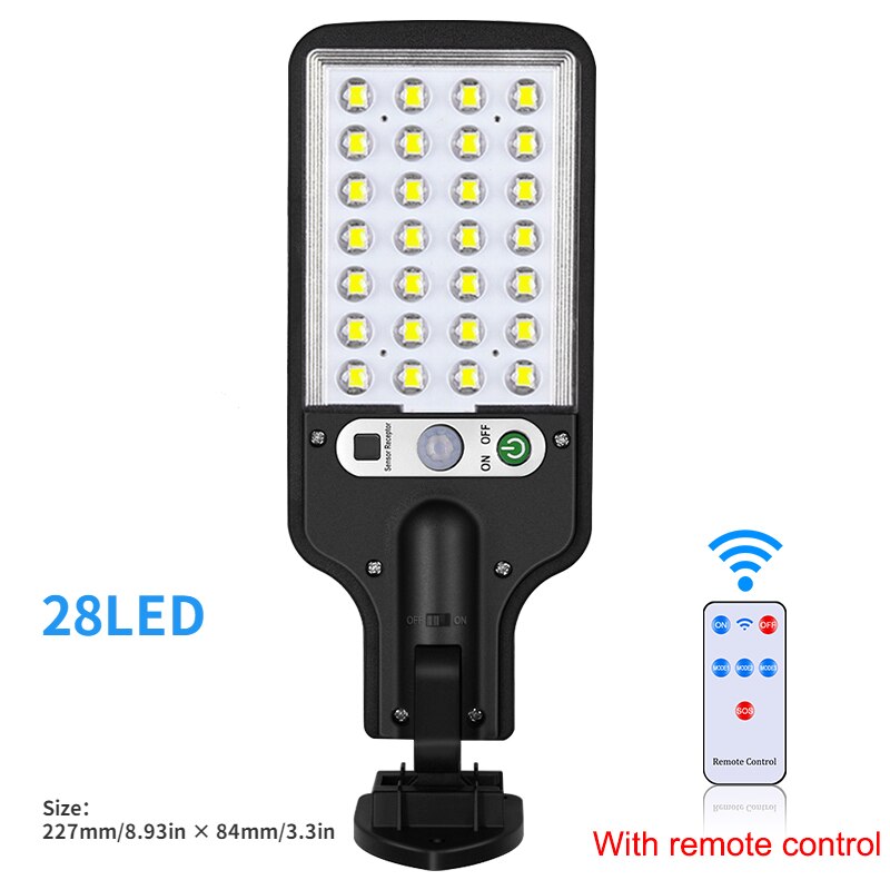 Led Zonne-straat Licht Outdoor 3 Modes Met Motion Sensor Waterdichte Wandlamp Voor Tuin Yard Patio Dek Garage Veranda verlichting: Solar Light-28 LED B