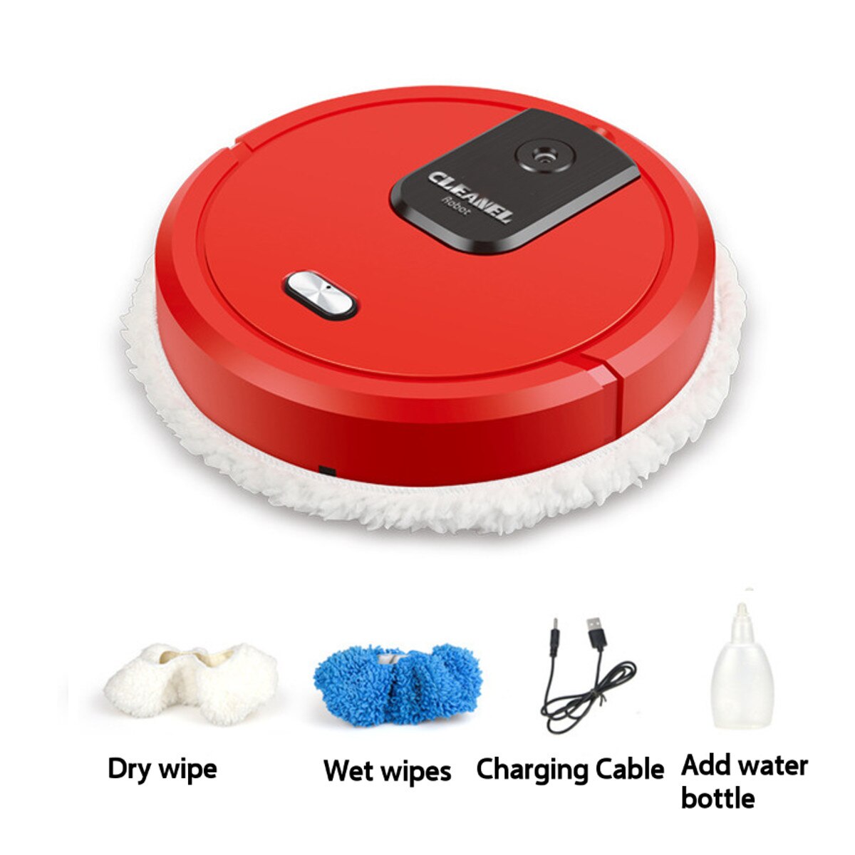 Volledig automatische veegrobot slimme impregneerrobot usb-oplader droog en nat sproeien dweil spray aerosol desinfectie: Rood