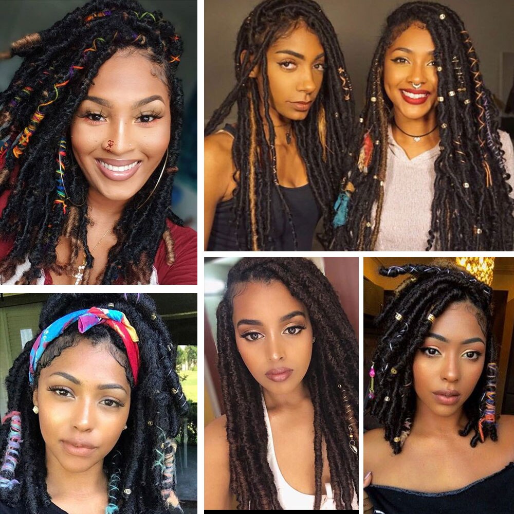 Crochet Hair Dreadlocks Faux Locs Braiding Hair Extensions Synthetic Dreadlock Jumbo 18 Inch Crochet Hair