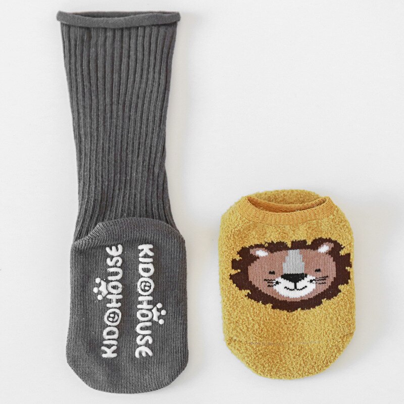 Warmom Knie Hoge Babysokjes Pasgeboren Sokken Voor Meisjes Katoen Cartoon Baby Jongens Sokken Anti Slip Casual Baby Been warmers: B / for 0-1years