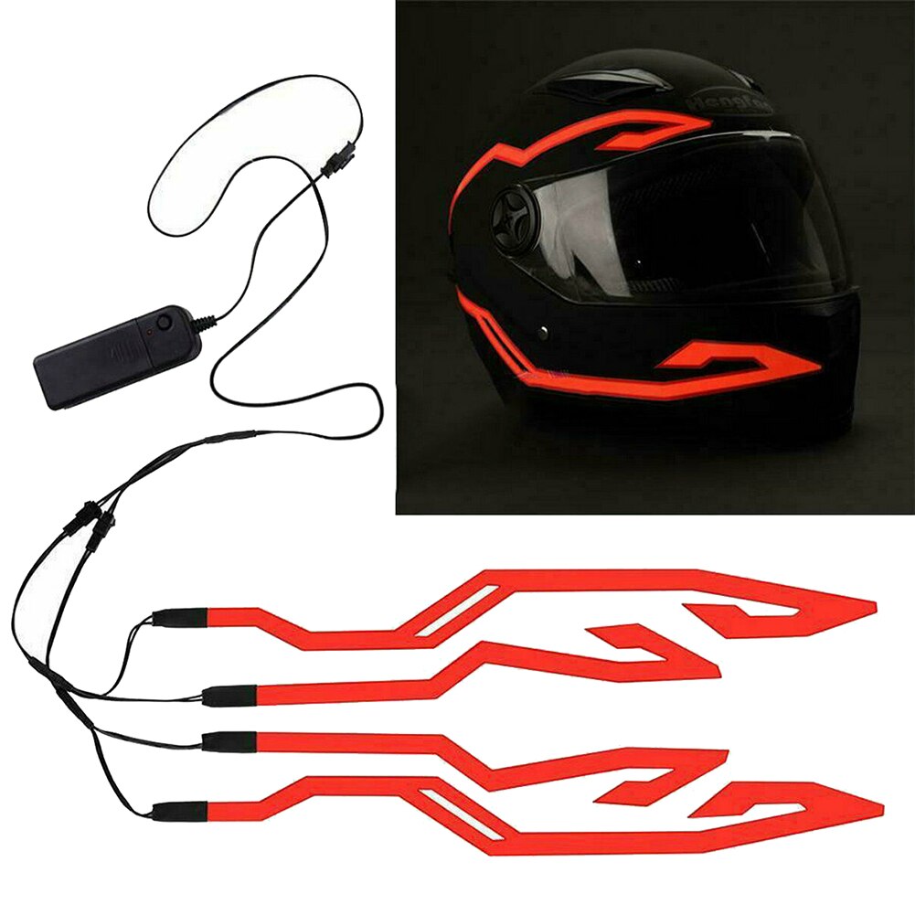 Motorcycle Helmet Light Helmet 3 Modes Led Light Strip Red Cold