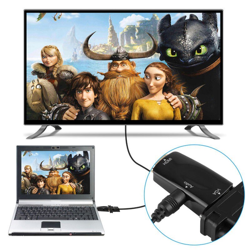 HDMI Zu VGA Konverter Leicht Kompakte 1080P High Definition Stecker-und-spielen Konverter Für Computer Projektor Zubehör +