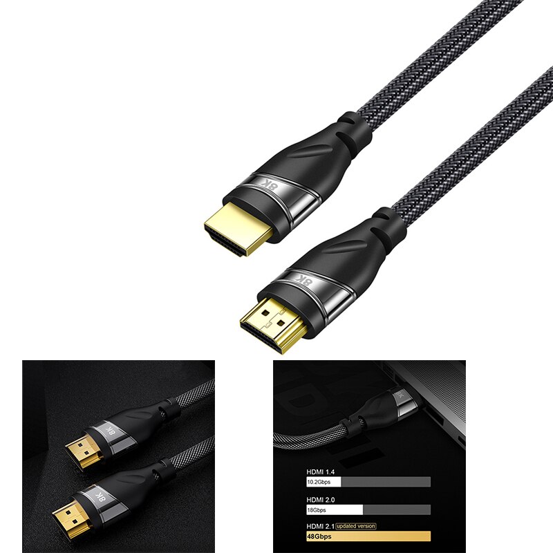 HDMI 2.1 Cables 8K 60Hz 48Gbps 4K HDMI to HDMI Cable Video Cord for Amplifier TV Multimedia Interface