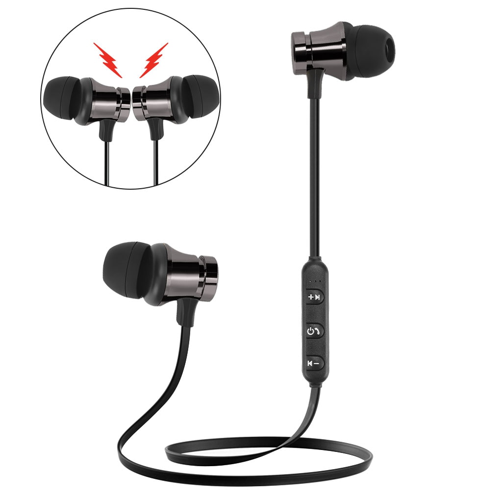 Xt11 bluetooth 4.2 in- öron headset handsfree brusreducering sport löpande trådad hörlur med mikrofon