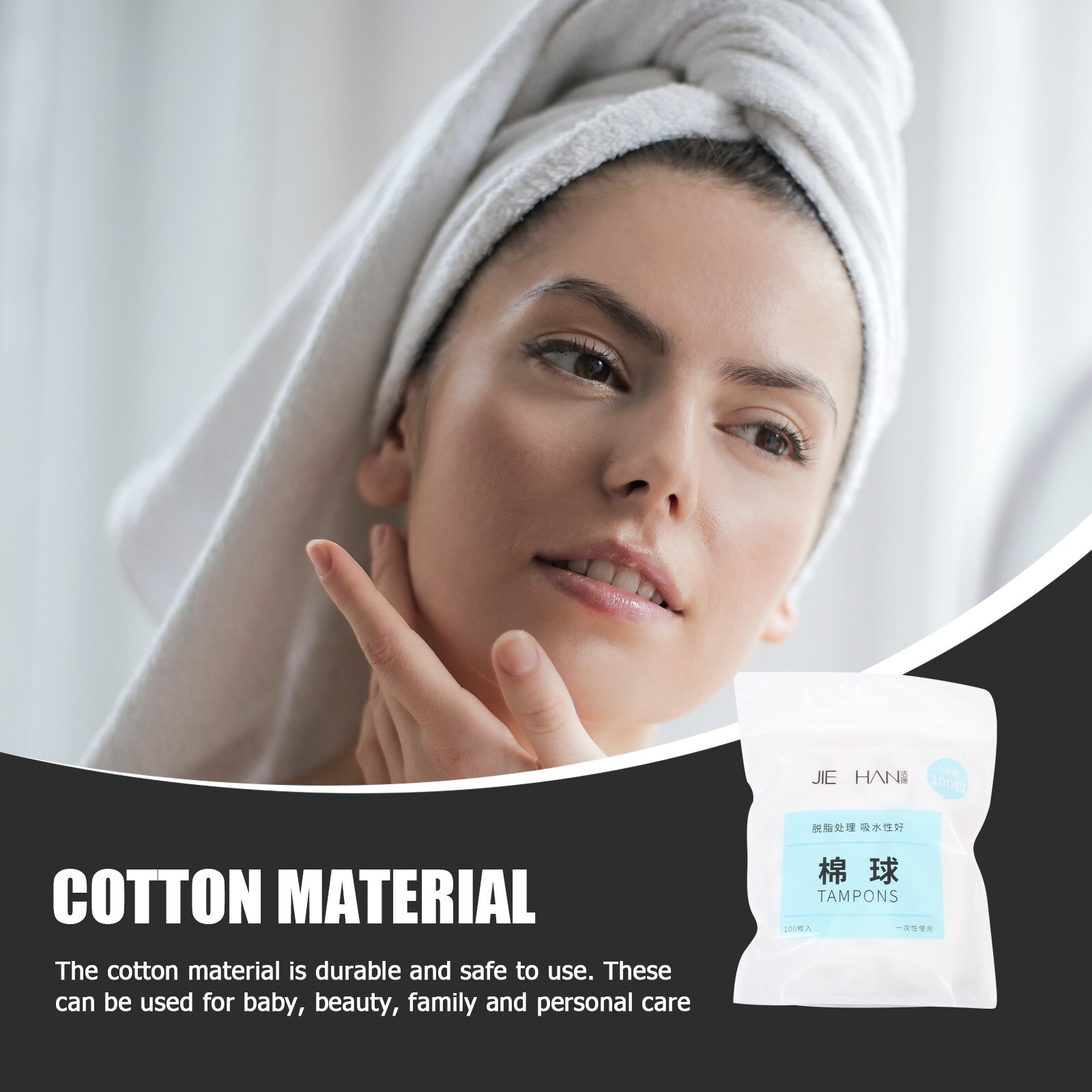 200Pcs Non Degreasing Salon Cotton Balls Cupping Store Cosmetic Cotton Balls