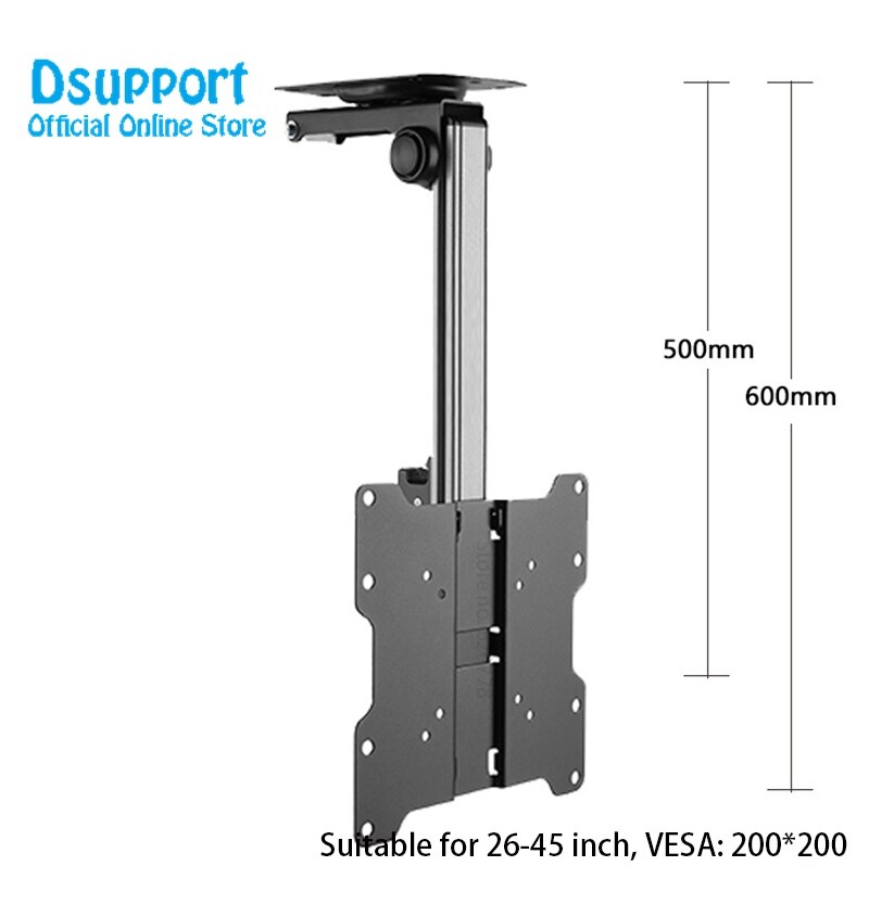 Plafond de voiture pliable 17-55 pouces écran LED LCD support de moniteur TV support de montage mural support de montage armoire support TV: (H)260-600MM
