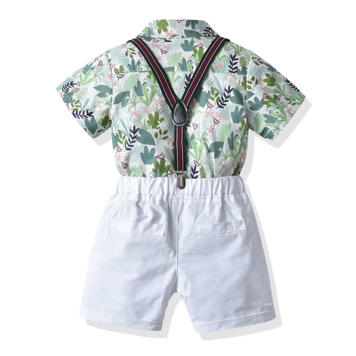 Ensemble chemise et salopette avec nœud papillon pour garçons, tenue d'été pour enfants de 0 à 6 ans,