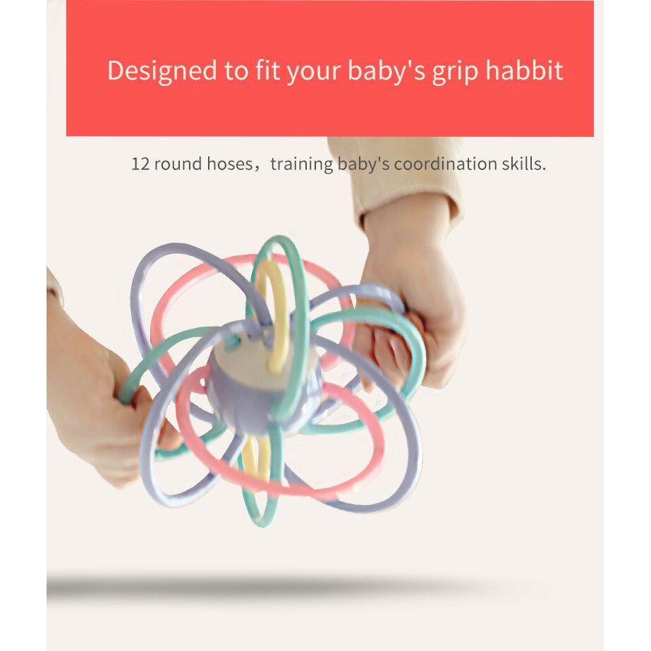 Manhattan Bal Baby Speelgoed Slijpen Tanden Kauwgom Baby Tanden Balde Stok Siliconen Hand Grijpen Bal