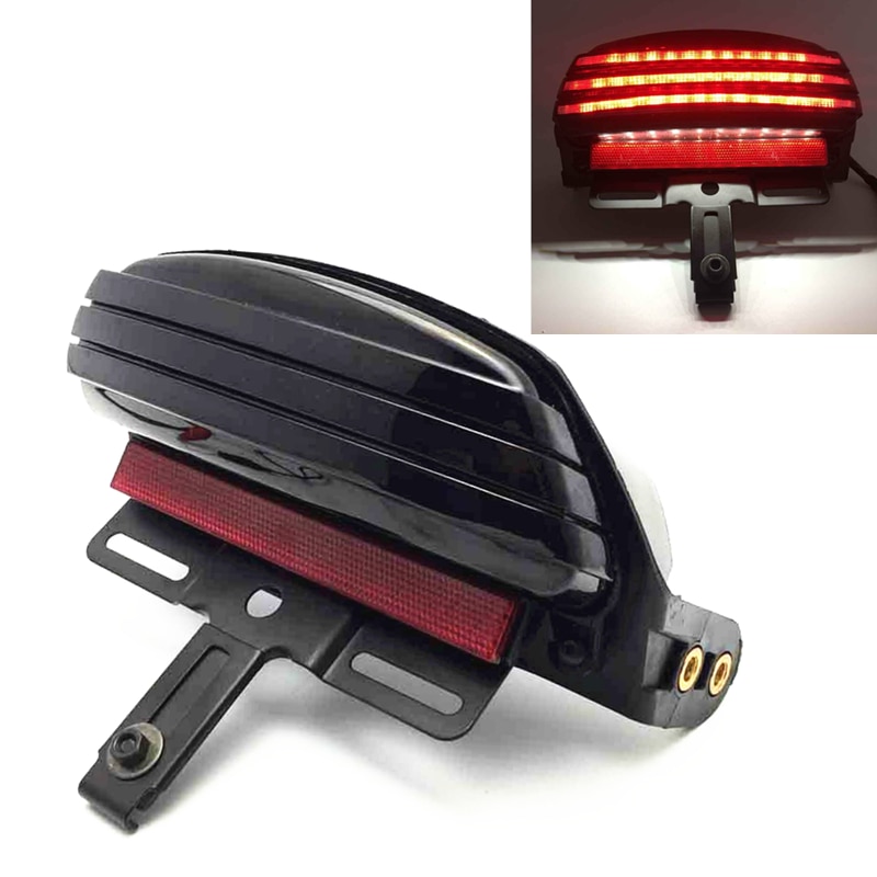 Motorcycle Tri-Bar Fender LED Tail Brake Light For Harley Dyna Fat Bob Softail FXST FXSTB FXSTC FXSTS FLSTSB 2006-later