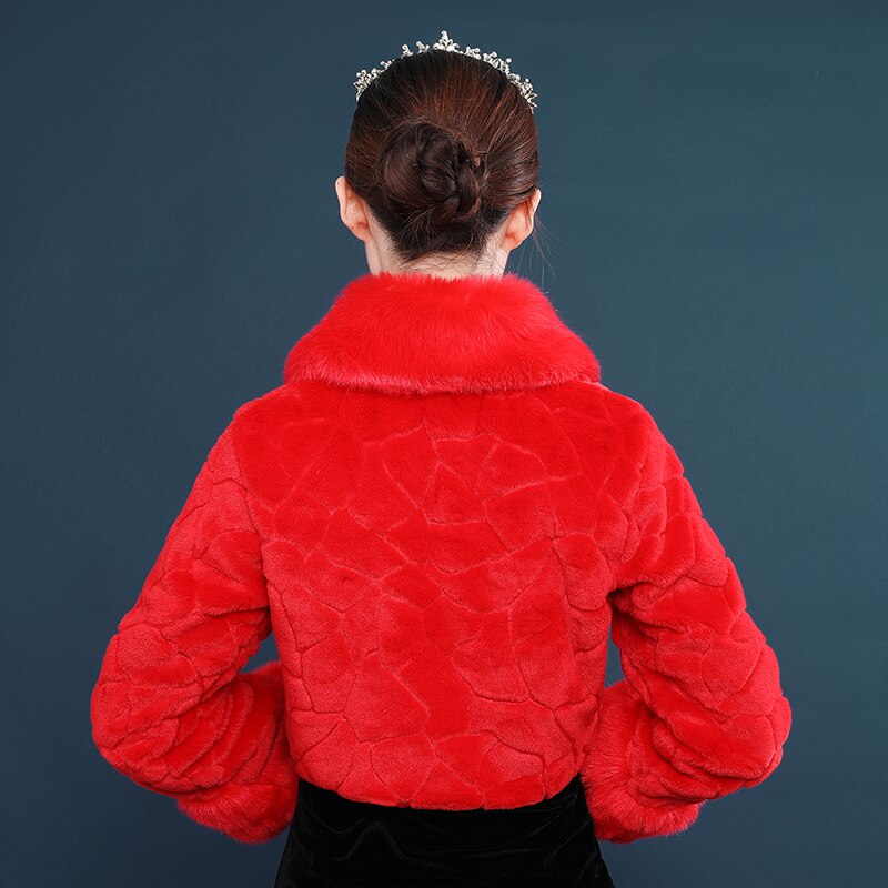fausse fourrure blanc boléro mariage Wrap mariée veste manteau manches longues hiver fausse fourrure dames soirée vestes
