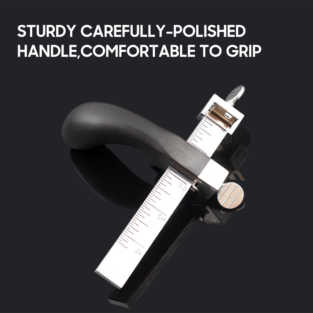 Leather Strap Cutter Hand Cutting Leather Tool Leather Strip Belt Cutter with Gauge Aluminium Handle for DIY Leathercraft