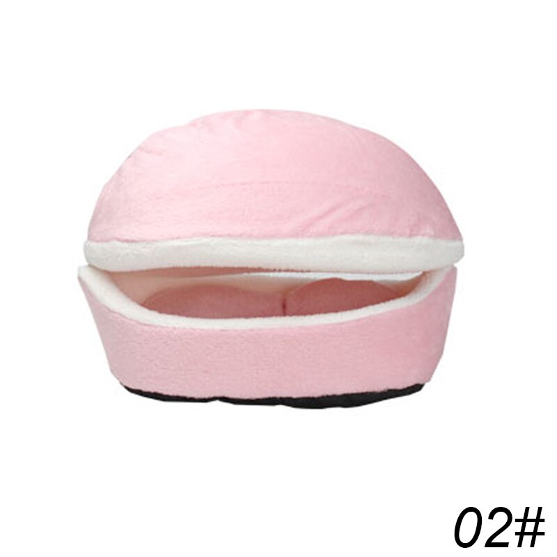 Sac de couchage pour chat, canapés, coussin pour chien, Hamburger, court, en peluche pour petit lit, , pour chiot, coussin pour nid, produits pour animaux domestiques: pink