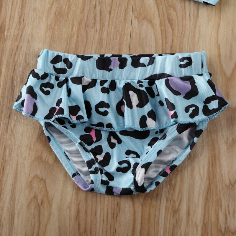 Toddler kids baby girl swimwear tops bottoms beachwear leopard print swimming set tankini bikini set børnetøj 2 stk