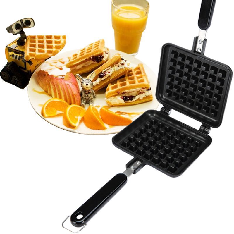 Non-stick vafler maker skimmel firkantet jern maskine bageplade kageproducent køkkenredskaber smag æg mix ovn