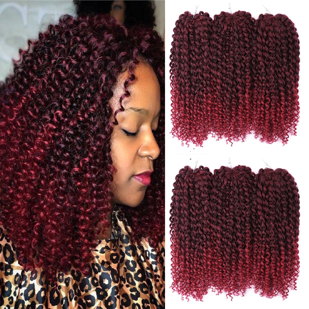 Amir12inch Marley bob Braids Ombre red purple blue Crochet Braiding Hair 3Pack/Lot Synthetic Curly Hair Extensions for Women