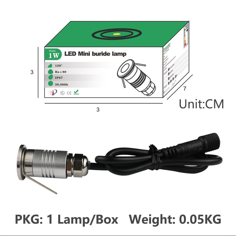 1W CREE LED Underground Light Outdoor Indoor Mini Condensing Ground Lamp Landscape Lighting IP67 DC12V LED Floor Deck Stair Lamp