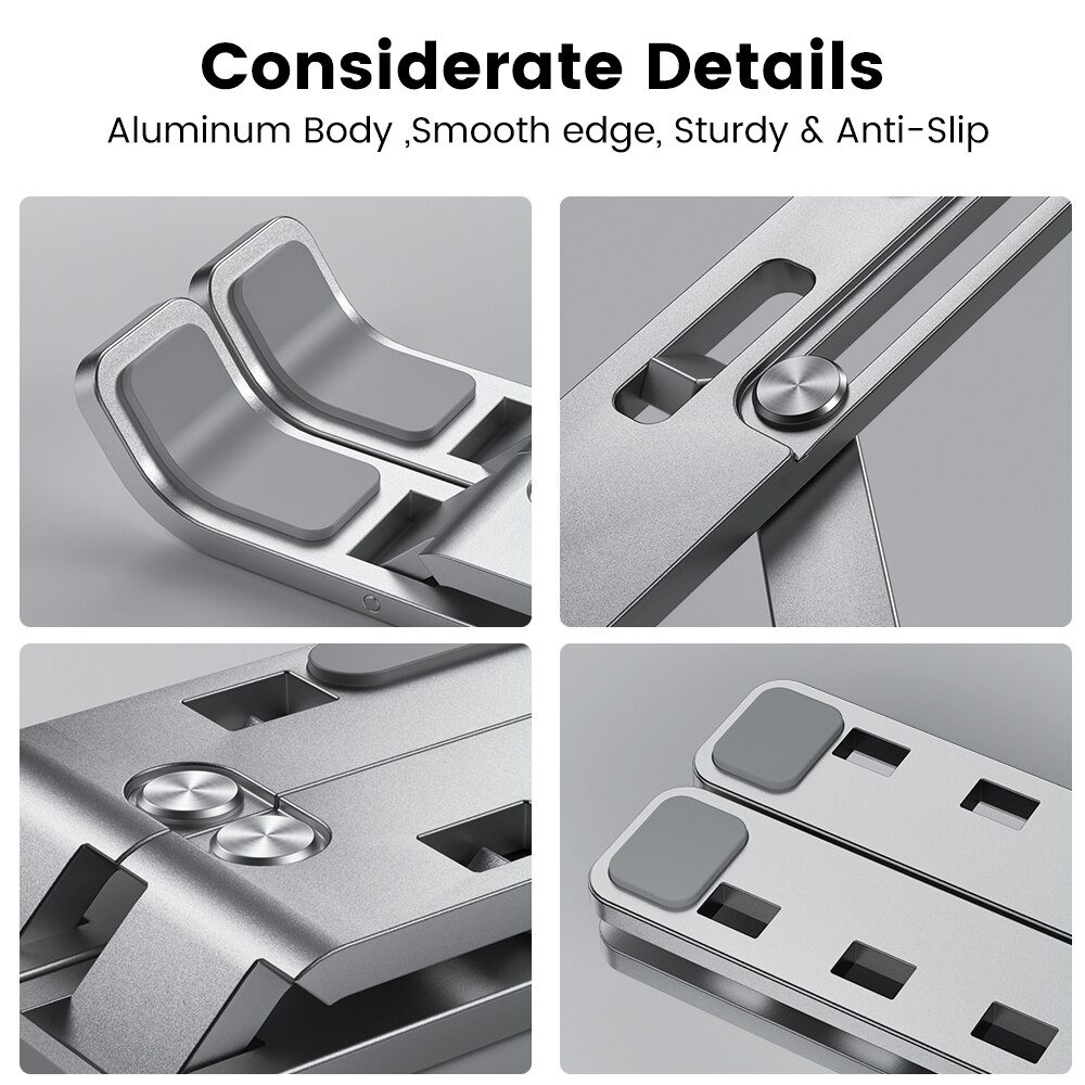 Iwongou support laptop aluminium adjustable notebook support base holder laptop base stand for bed working from home