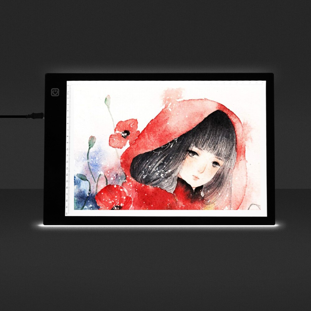 A4 Ultra-mince lumière Pad traceur USB alimenté LED Artcraft boîte à lumière copie conseil 3 niveaux réglable luminosité pour les artistes dessin