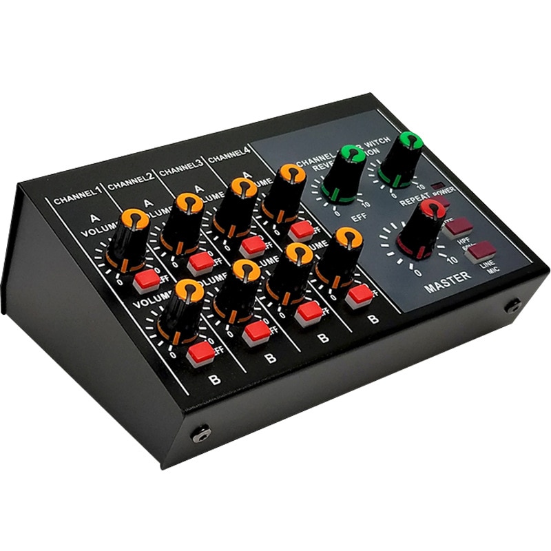 Mixing Console Professionele 8-Channel Draagbare Mixer Lagere Noise met Reverb Effect voor Thuis Karaoke Live Stage (EU plug): Default Title