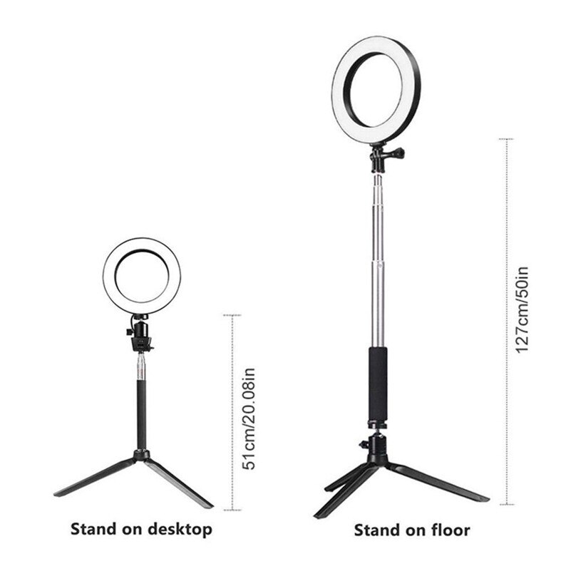 5500K LED Ring Light with Stand LED Camera Selfie Light Ring for iPhone Tripod and Phone Holder for Video Photography