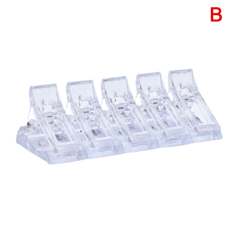 Valse nagels mal transparant volledige dekking polygel nagel tips schaal gereedschap met clip uv gel acryl snel verlengde valse nagels: B
